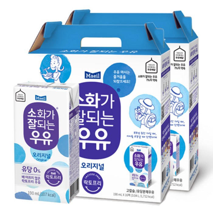 매일 소화가 잘되는 우유, 190ml, 32개 대표 이미지 - 락토프리 우유 추천