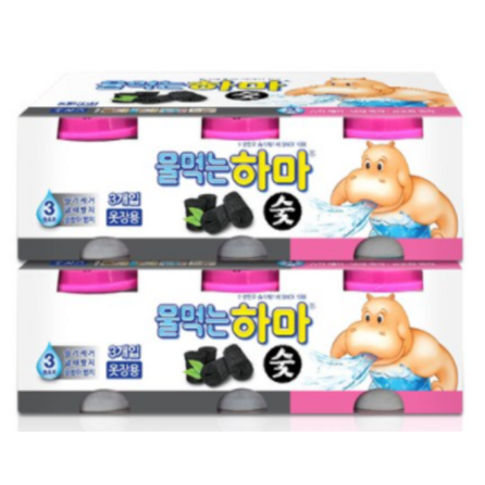 물먹는하마 참숯, 18개, 300g, 525ml 대표 이미지 - 옷장 제습제 추천