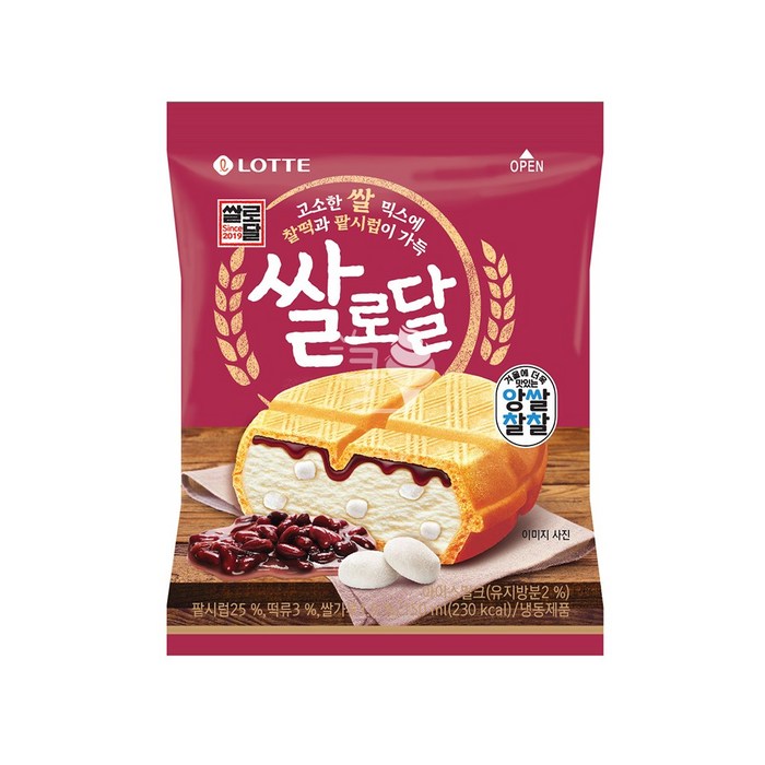 아이스크림할인 롯데제과 쌀로달 1박스 24개입, 24개, 150ml 대표 이미지 - 빵 아이스크림 추천