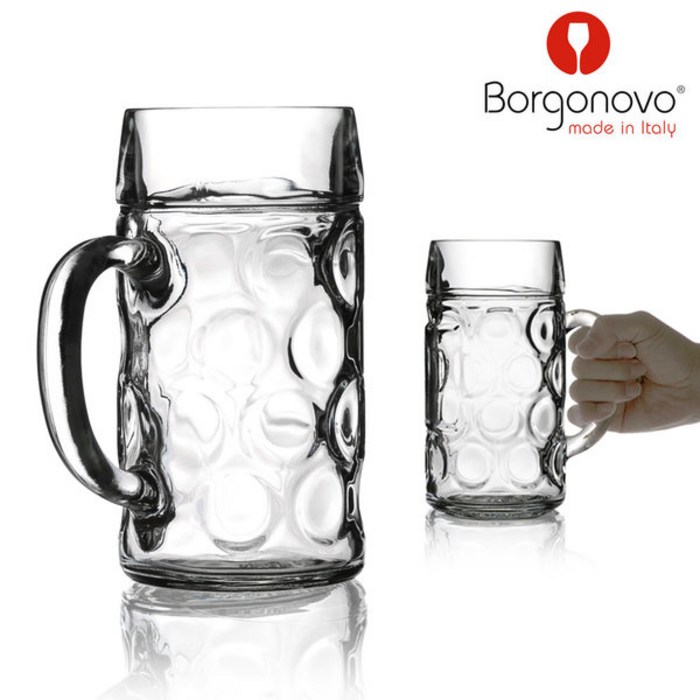 Borgonovo Don Beer Mug(맥주잔) 0.5L 2P 2개 640cc 대표 이미지 - 1리터 맥주잔 추천