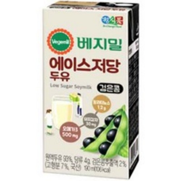 베지밀 에이스 저당두유 190ml X 16팩 X 4box - 당건강 위한 뽕잎성분 적용 대표 이미지 - 저당 두유 추천