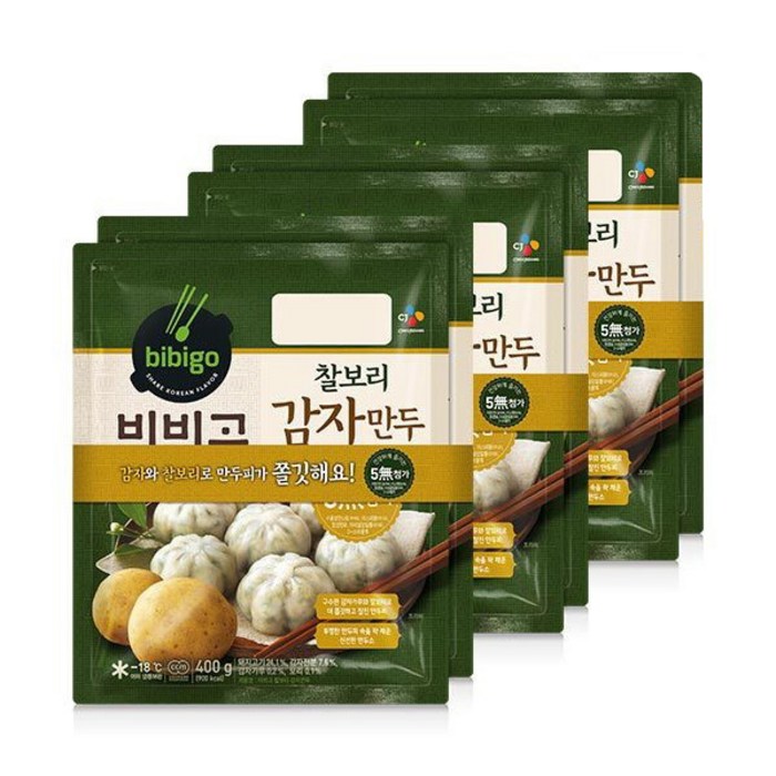 CJ 비비고 찰보리감자만두 400G, 6개 대표 이미지 - 감자만두 추천