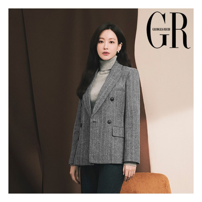 [조르쥬 레쉬] 23FW 울 블렌디드 헤링본 체크 자켓 대표 이미지 - 여자 울 자켓 추천