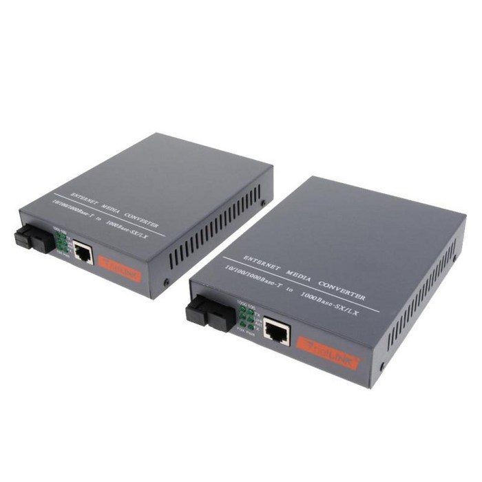 2개 AB 기가비트 이더넷 미디어 컨버터 10/100/1000Base-T ~ 1000Mbps SFP 슬롯, 140x110x30mm, 회색, 합금 대표 이미지 - 광 컨버터 추천