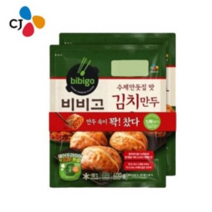 비비고 수제김치만두400g, 2봉, 400g 대표 이미지 - 새우만두 추천