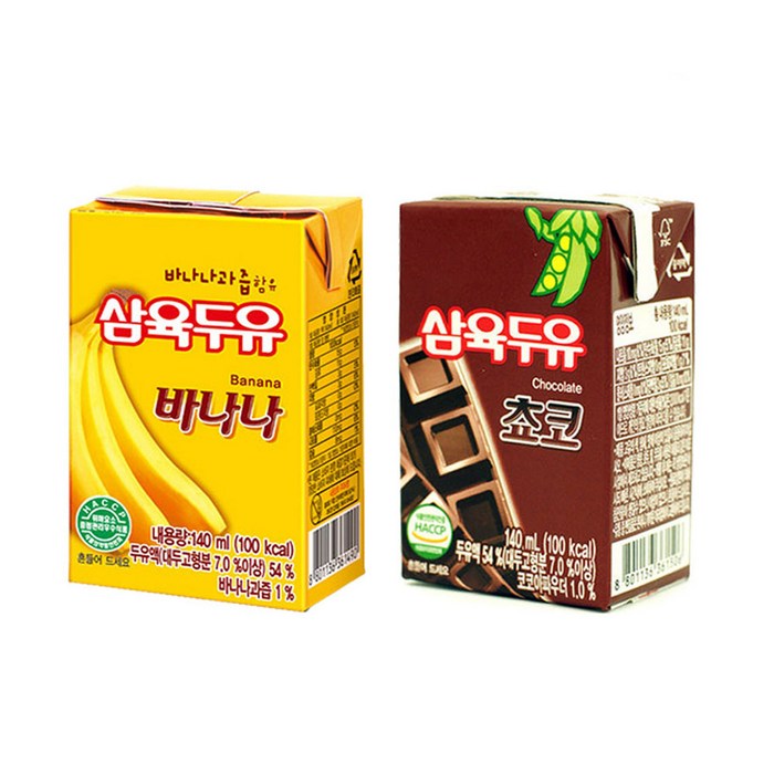 삼육두유 바나나두유 140ml 24팩+쵸코두유 140ml 24팩, 48개 대표 이미지 - 초코 두유 추천