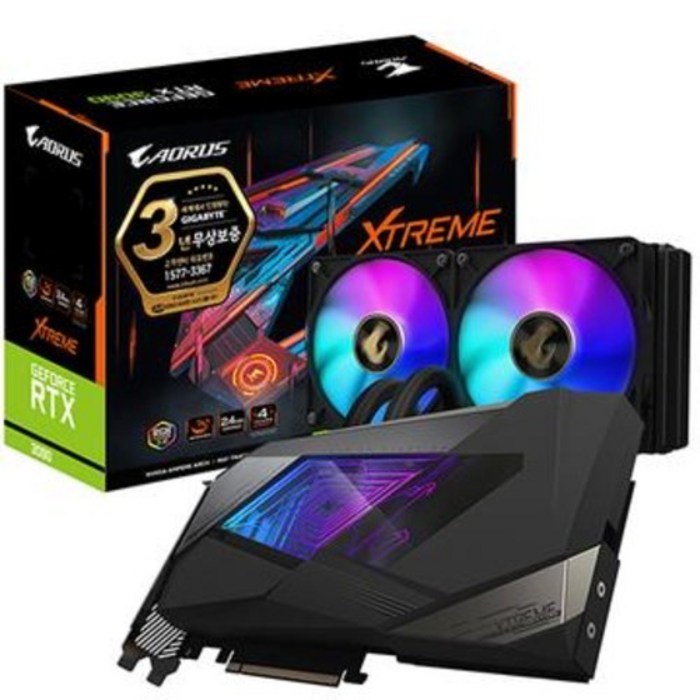 GIGABYTE AORUS 지포스 RTX 3090 Xtreme 워터포스 D6X 24GB 대표 이미지 - 딥러닝 GPU 추천