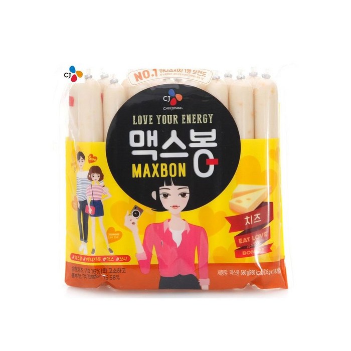 cj 맥스봉 치즈 560g (35g*16개), 1개 대표 이미지 - 천하장사 소세지 추천