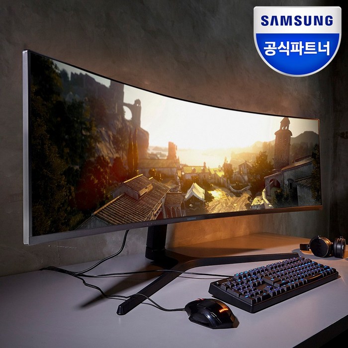 삼성전자 C49RG90 124cm 듀얼 QHD QLED 커브드 게이밍 모니터, 삼성전자 C49RG90 듀얼 QHD모니터 대표 이미지 - 49인치 모니터 추천
