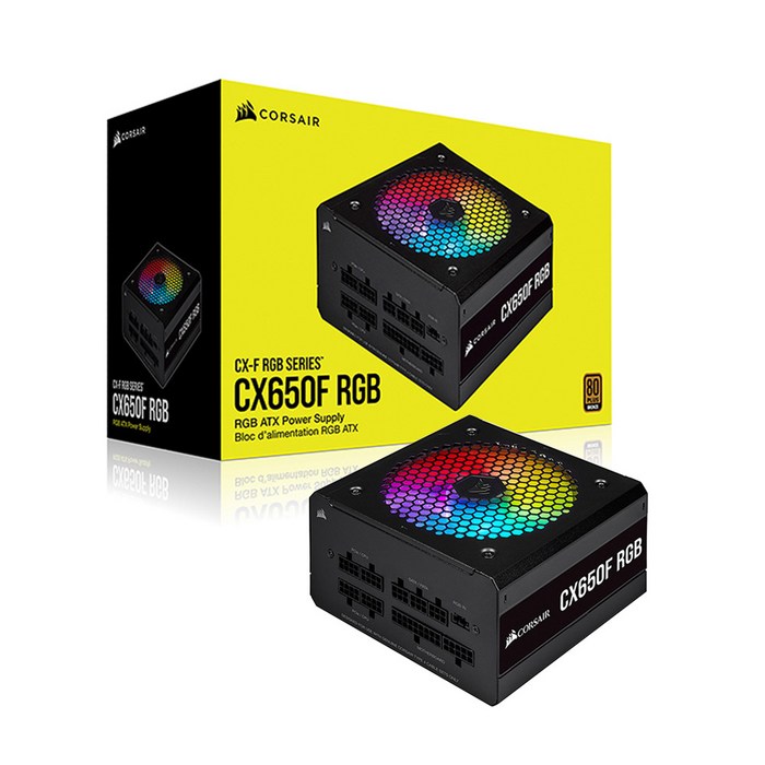 커세어 iCUE CX650F RGB BLACK 80PLUS BRONZE 650W 컴퓨터 파워 / 정품 대표 이미지 - 커세어 파워 추천