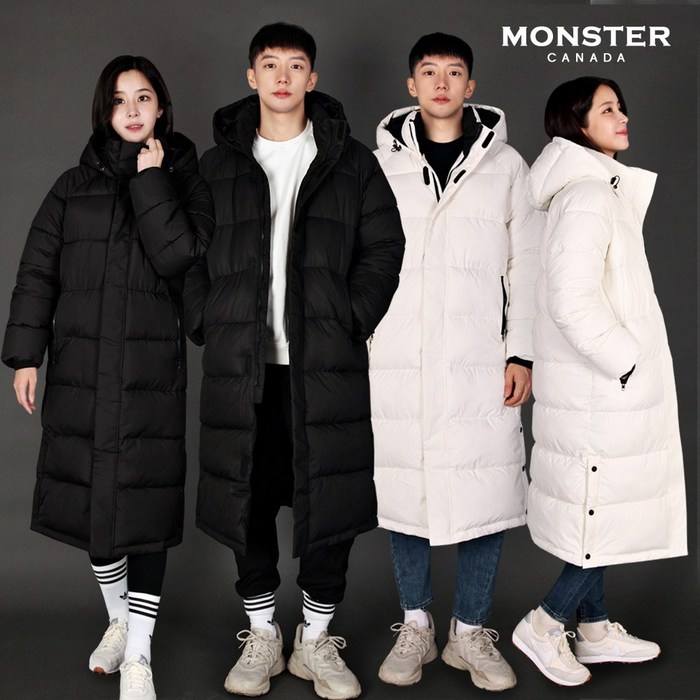 몬스터캐나다 남녀공용 롱패딩 빅사이즈 패딩 ~2XL 남성롱패딩 여성롱패딩 대표 이미지 - 화이트 롱패딩 추천