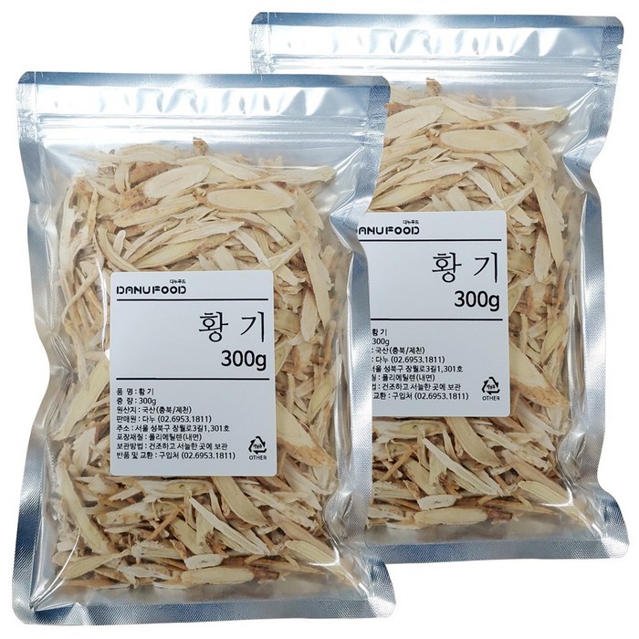 다누푸드 국산 충북 제천 황기, 2개, 300g 대표 이미지 - 황기 추천