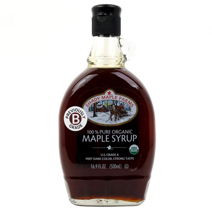 Shady Maple Farms 100% 퓨어 오가닉 메이플 시럽, 1개, 500ml, Amber, Rich 대표 이미지 - 메이플시럽 추천