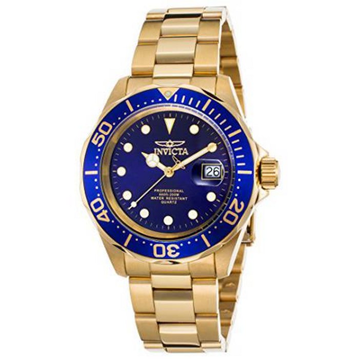 Invicta Men’s 17058 프로다이버 18k 골드 Ion-Plated 스테인레스 스틸 워? 대표 이미지 - 인빅타 시계 추천