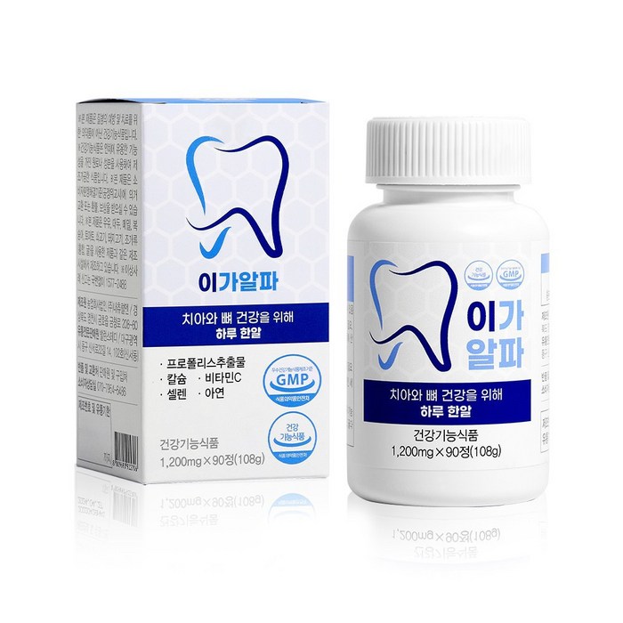 이가알파 치아 뼈 건강, 90정 x 1박스, 1개 대표 이미지 - 인사돌 추천