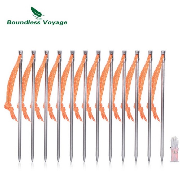 캠핑 텐트 페그 타프 펙 팩 고정 boundless voyage 4 8 12pcs 액세서리 티타늄 천막 스테이크 휴대용 손톱 ti1555b