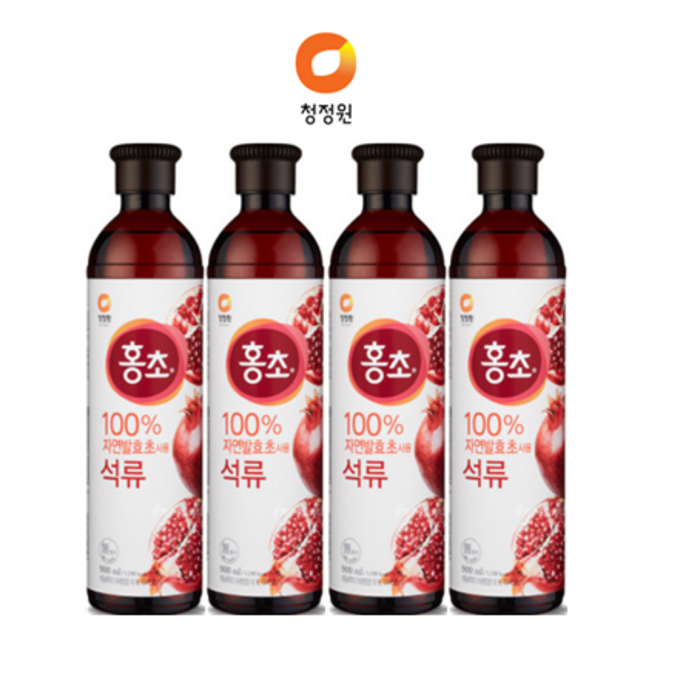 청정원 홍초 100% 자연발효초 사용 석류, 900ml, 4개 대표 이미지 - 홍초 추천