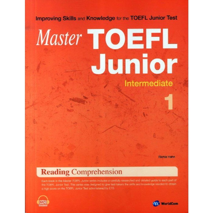 Master Master TOEFL Junior Reading Comprehension Intermediate. 1, 월드컴 대표 이미지 - 토플 책 추천