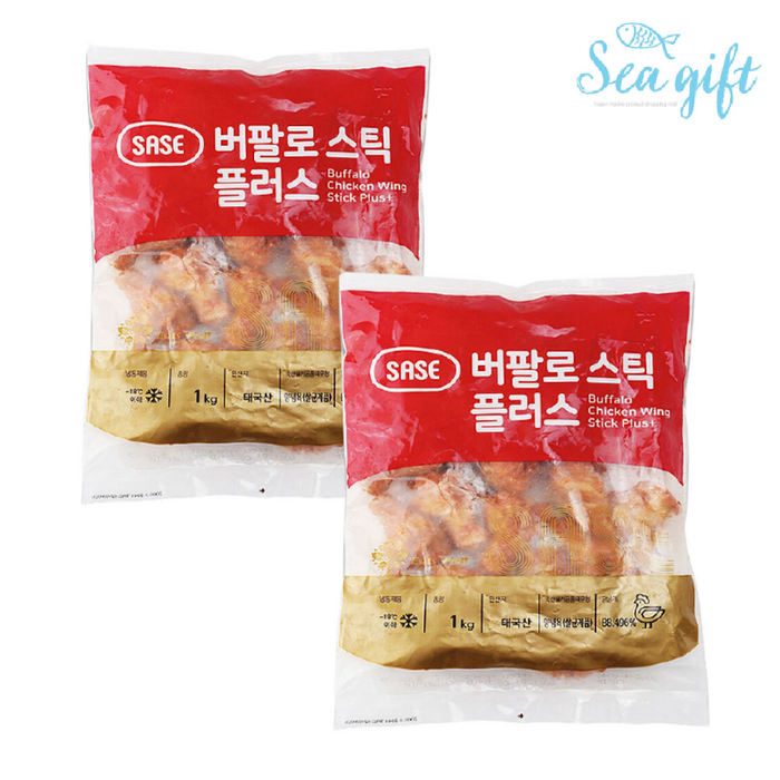 [씨기프트]사세 버팔로 윙1kg/스틱1kg 에어프라이어 안주 치킨, 버팔로 스틱 1kg + 버팔로 스틱 1kg 대표 이미지 - 버팔로윙 추천