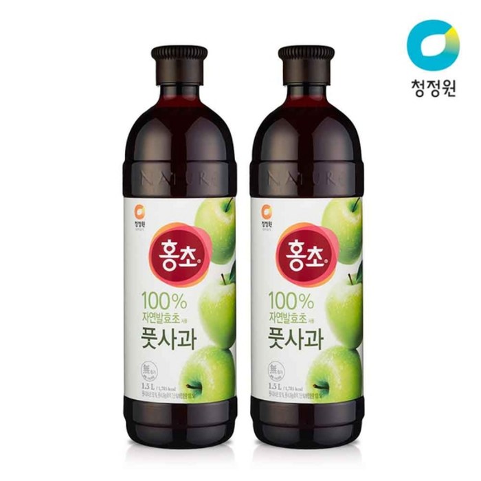 청정원 홍초 풋사과, 1.5L, 2개 대표 이미지 - 홍초 추천