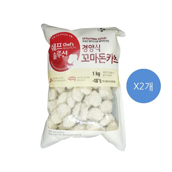 CJ제일제당 CJ 쉐프솔루션 경양식 꼬마돈카츠 1kg X2개, default 대표 이미지 - 미니돈까스 추천