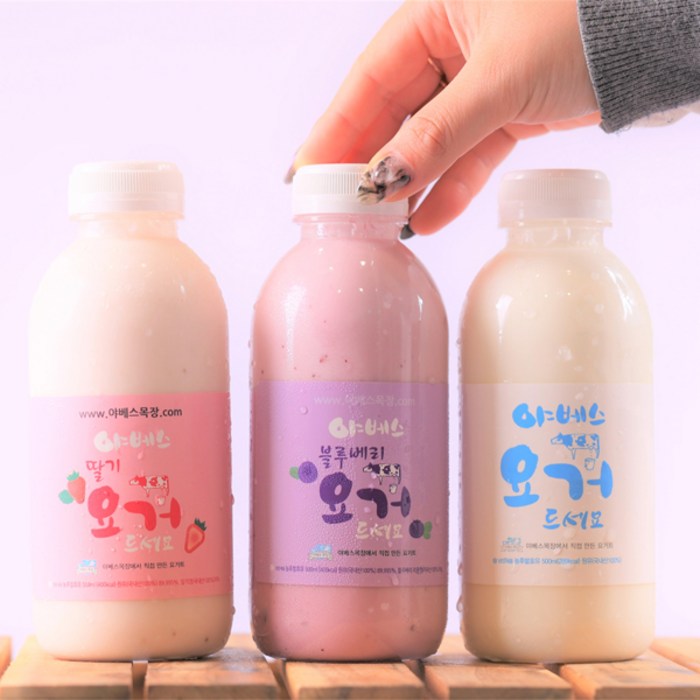 야베스목장 수제 요거트 세트 500ml 6개, 플레인 3개 딸기 3개 대표 이미지 - 수제 요거트 추천