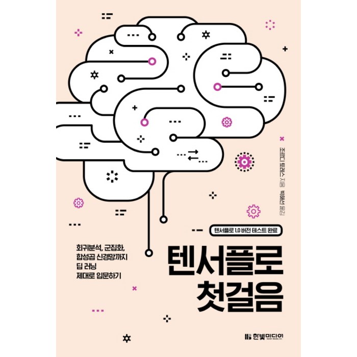 텐서플로 첫걸음:회귀분석 군집화 합성곱 신경망까지 딥 러닝 제대로 입문하기, 한빛미디어 대표 이미지 - 딥러닝 책 추천