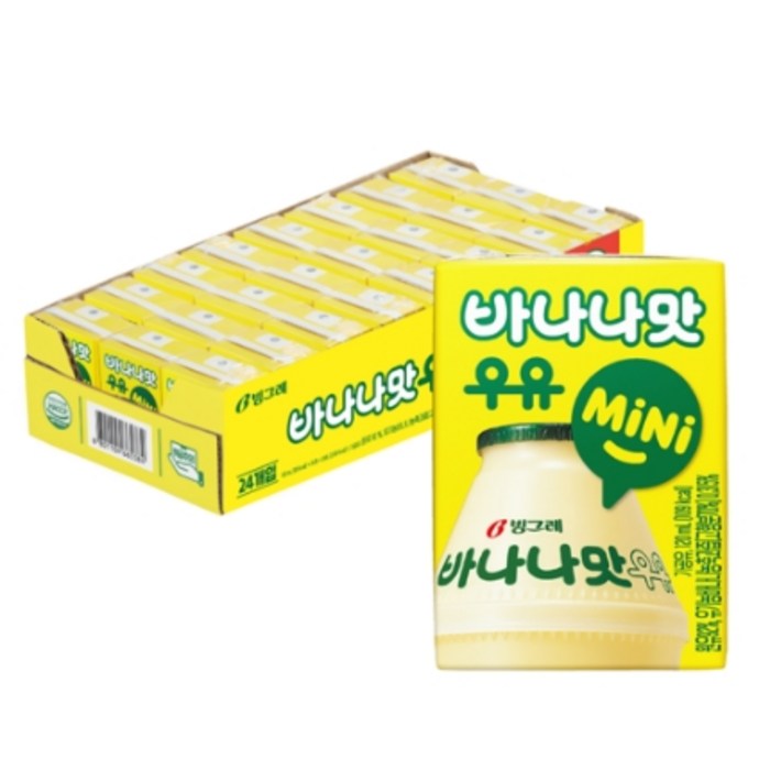 빙그레 바나나맛우유 kids 120ml, 12개, 바나나맛 대표 이미지 - 딸기맛 음료 추천