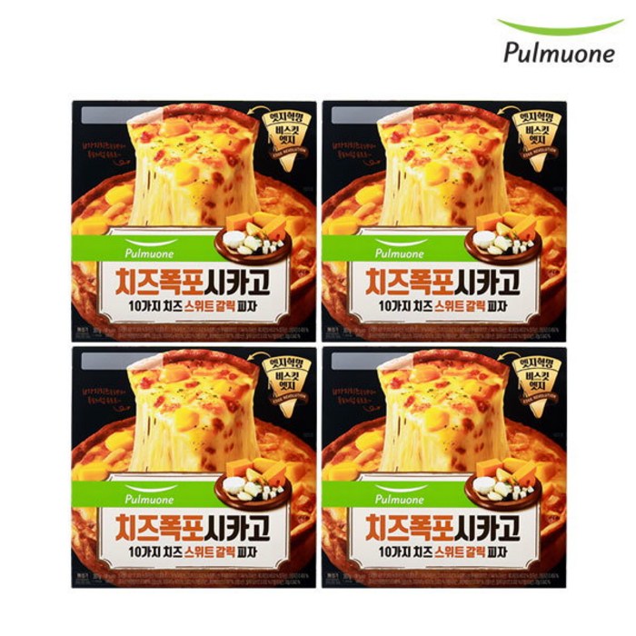풀무원 치즈폭포 시카고피자 스위트갈릭 4판, 단품 대표 이미지 - 치즈폭포 추천