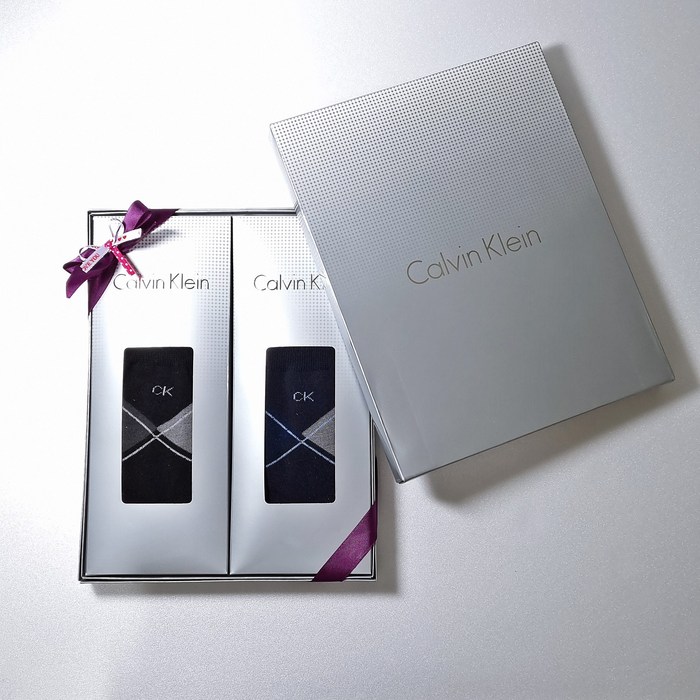 Calvin klein [Calvin Klein] CK 남성 설 양말 선물세트 깔끔하고 화려한 다이아몬드 무늬 정장용 캐쥬얼 애플아울렛 엘르양말 사상점 437 2족 DAKS 대표 이미지 - 캘빈클라인 양말 추천