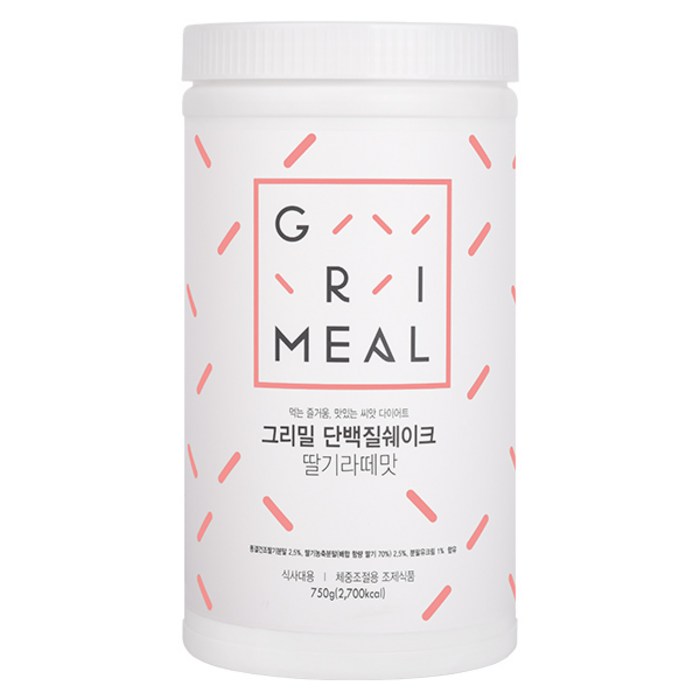 그리밀 단백질쉐이크 딸기라떼맛, 750g 딸기라떼 x 1개 대표 이미지 - 딸기라떼 추천