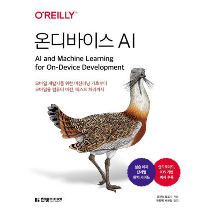 온디바이스 AI : 모바일 개발자를 위한 머신러닝 기초부터 모바일용 컴퓨터 비전 텍스트 처리까지, 한빛미디어 대표 이미지 - AI 책 추천