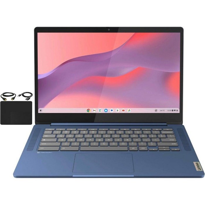 레노버 플래그십 크롬북 14인치 FHD 터치스크린 슬림 씬 라이트 노트북 8코어 미디어텍 콤파니오 520 프로세서 4GB RAM 64GB eMMC WiFi 6 크롬 OS 어비스, 4GB, BJFK3412315