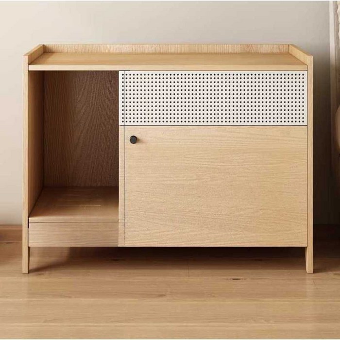 고양이 원목화장실 배변칸 튼튼한 모래날림 방지 밀폐