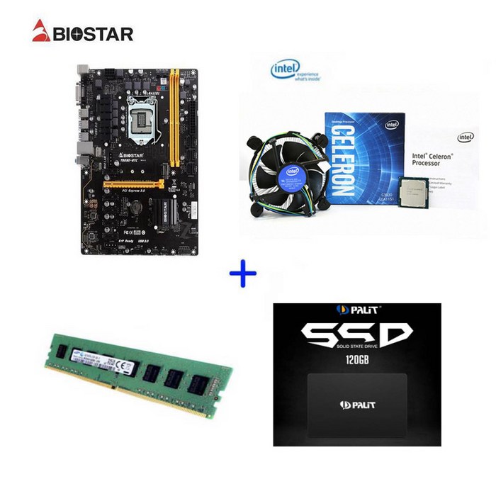 채굴보드 TB250 H270 Z270 BTC 6WAY CPU G3930-G4560 DDR4 4GB SSD120GB 쿨러포함 랜덤발송 채굴기 중고 메인보드 이더리움 비트코인, 메인보드6WAY 대표 이미지 - 채굴용 메인보드 추천