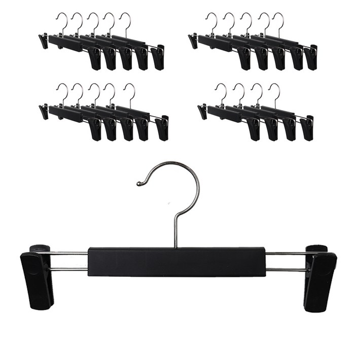 씨인크 바지걸이 논슬립 치마 집게 고급 옷걸이, 20개, 고급 하의 바지걸이 블랙 대표 이미지 - 바지걸이 추천