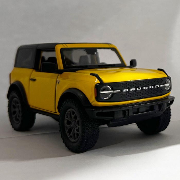 2022 포드 브롱코 하드탑 다이캐스트 미니카 134 스케일 색상 4종, 옐로우, 1개