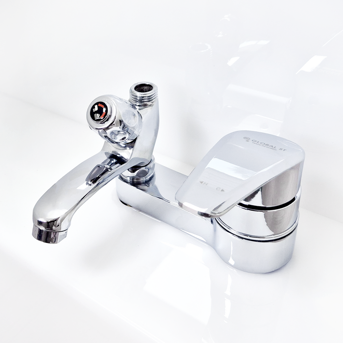 로딘 국산 투홀 세면대 세면기 샤워기 수전 세면 샤워 겸용샤워 2홀 욕실 세면수전 수도꼭지 교체 M1460, 1개