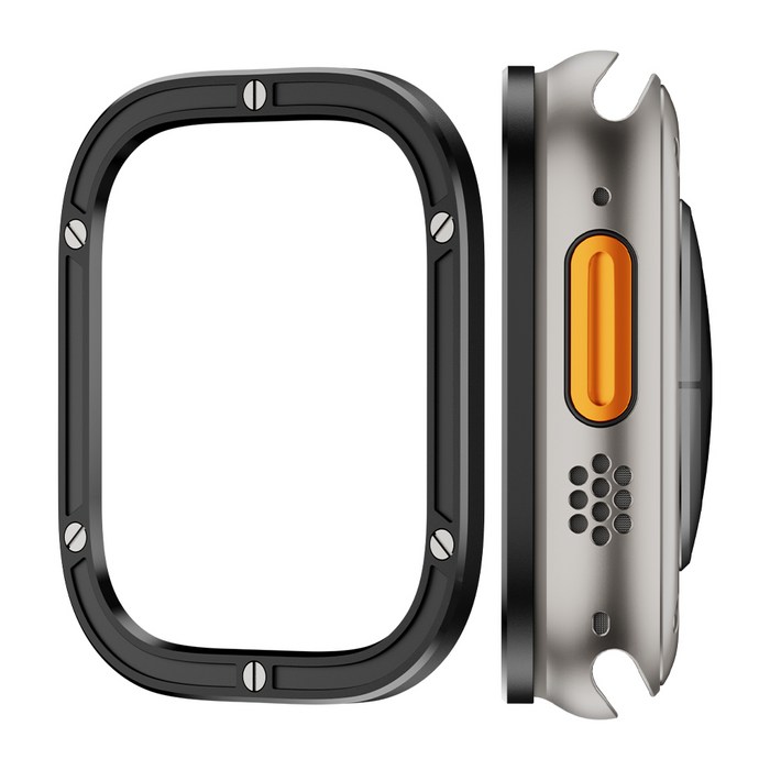 엔인원 애플워치 울트라 베젤링 케이스 스테인리스 메탈 베젤 울트라 1 2 호환, 블랙