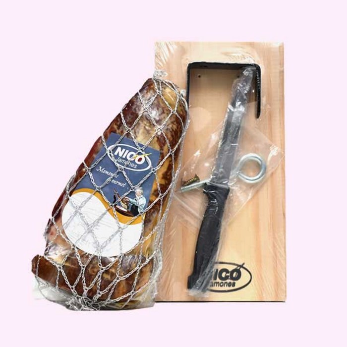 NICO 스페인 세라노 하몽 홀1kg+홀더나이프세트 jamon, 1kg 대표 이미지 - 하몽 세라노 추천