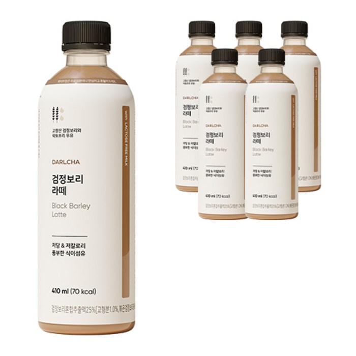 달차 검정보리라떼, 410ml, 6개 대표 이미지 - 디카페인 라떼 추천