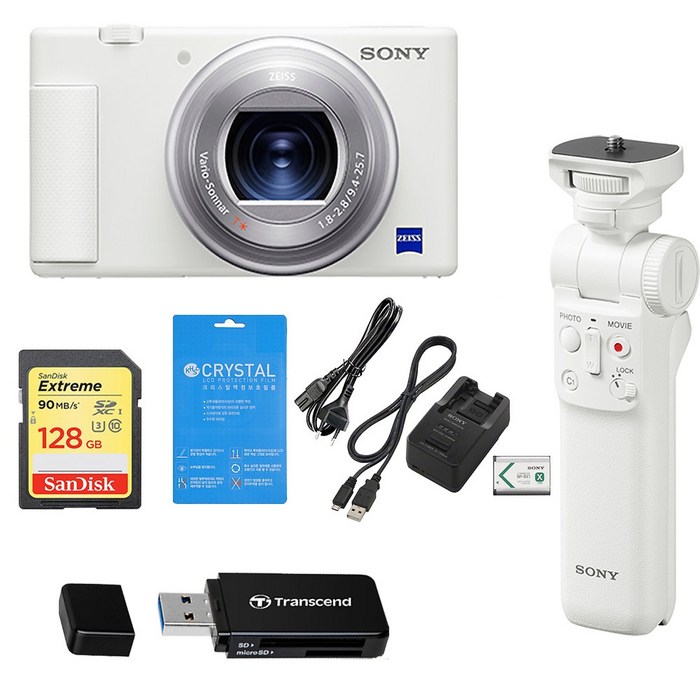 ZV-1 브이로그 카메라 + GP-VPT2BT 그립+ SAN 128GB+리더기+배터리+충전기 +액정필름 소니 공식대리점, ZV-1 화이트 대표 이미지 - 브이로그 카메라 추천