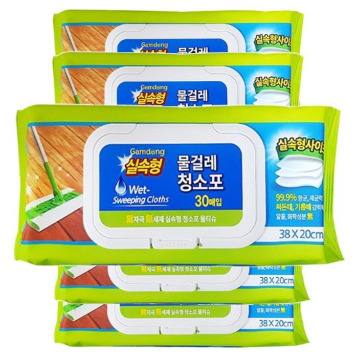 실속형 물걸레 청소포 99.9%항균(38x20cm) 30매 x5개, 단품 대표 이미지 - 창틀 청소 추천
