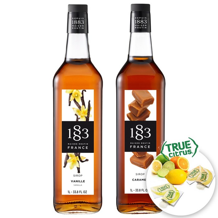 1883 바닐라 시럽 1000ml+1883 카라멜 시럽 1000ml+(트루 시트러스 사은품) 대표 이미지 - 카라멜 시럽 추천