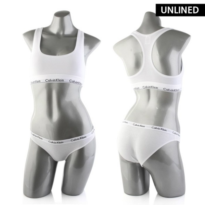 캘빈클라인 CK 여성 브라렛 브라+팬티 세트 F3785B+QD3588 WHITE 대표 이미지 - 캘빈클라인 브라렛 추천