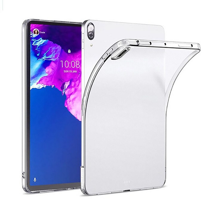 레노버 탭 P11 젤리 TPU 백커버 투명 케이스 TB-J606F 태블릿, 반투명 대표 이미지 - 레노버 P11 케이스 추천