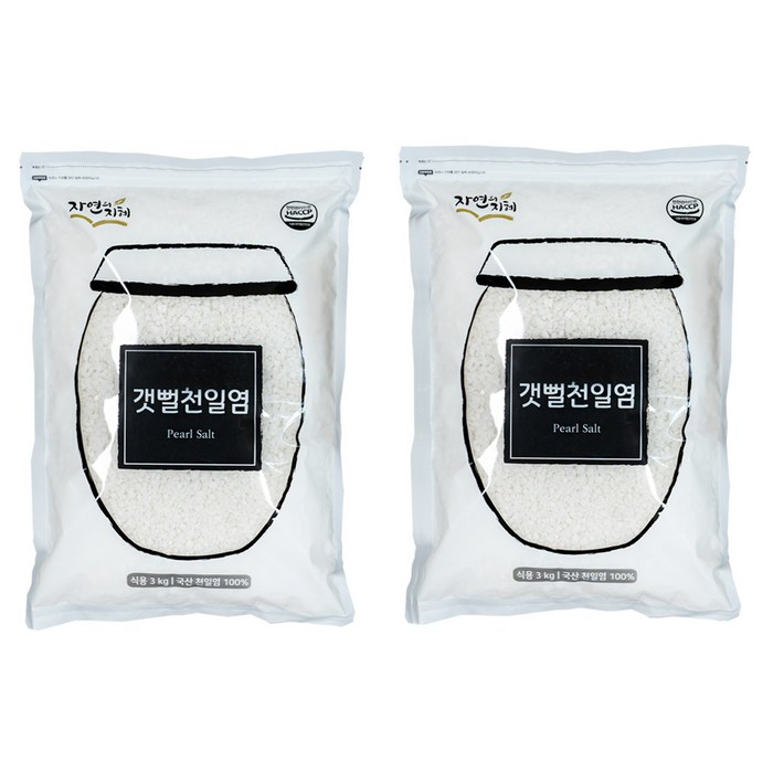 우수천일염인증 자연의지혜 갯뻘천일염, 3kg, 2개 대표 이미지 - 맛소금 추천