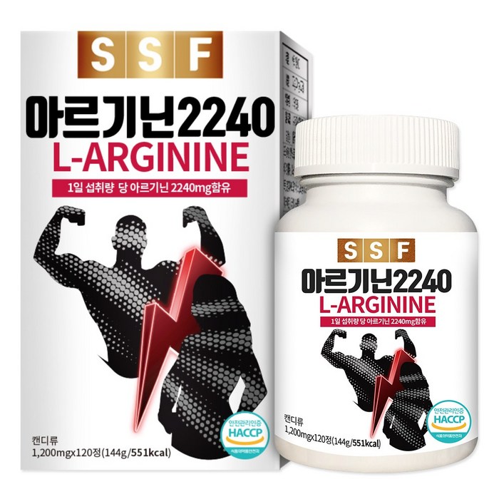 순수식품 고함량 L-아르기닌 2240 1개입, 1200mg, 120정 대표 이미지 - 자양강장제 추천