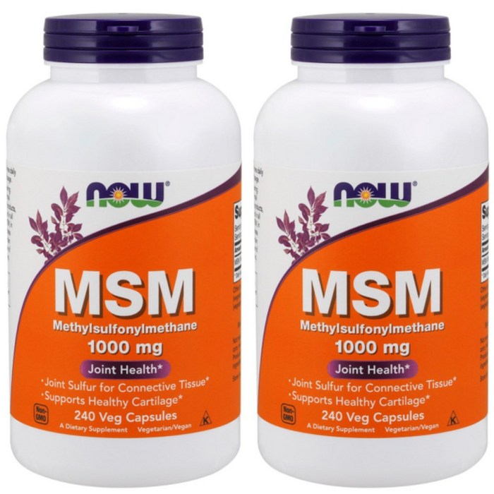 Now Foods MSM 1000mg 베지 캡슐, 240개입, 2개 대표 이미지 - MSM 추천