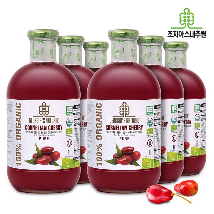 조지아스내추럴 유기농 산수유 착즙원액 주스, 1000ml, 6개 대표 이미지 - 산수유 추천